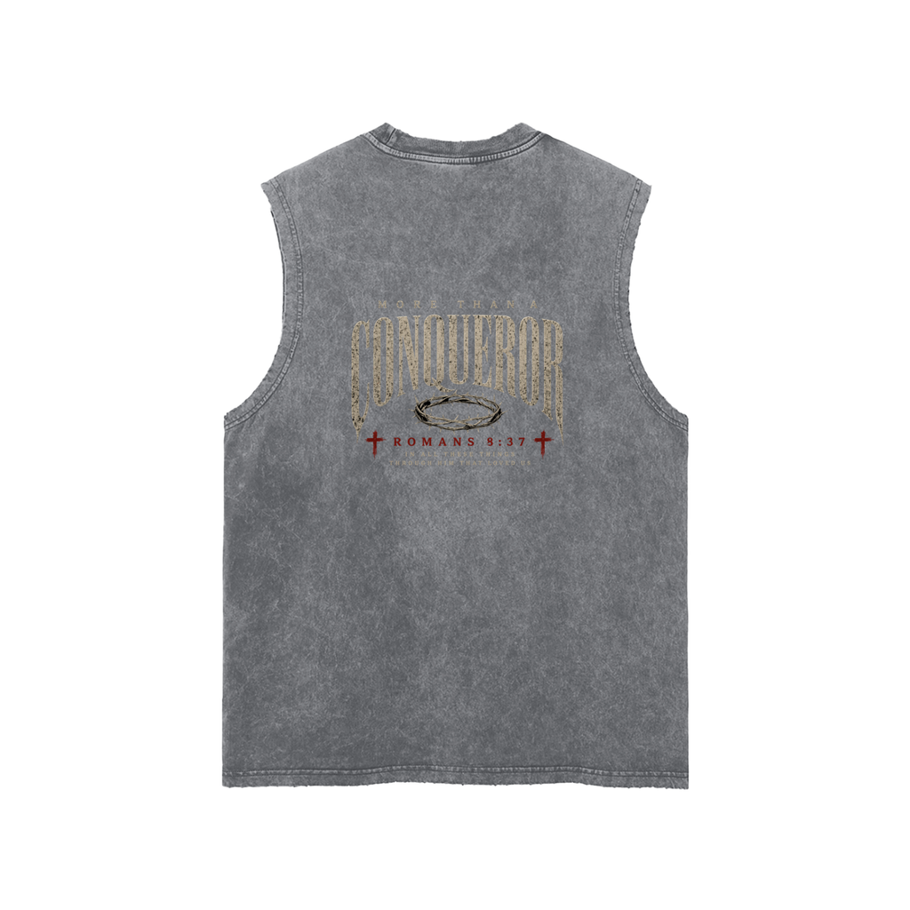 Snow Washed Frayed Hem Tank Top
