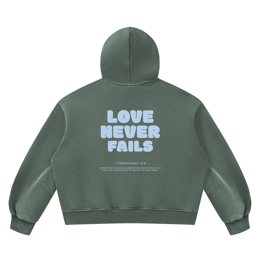 Premium Comfort Hoodie - 1 Cor 13:8