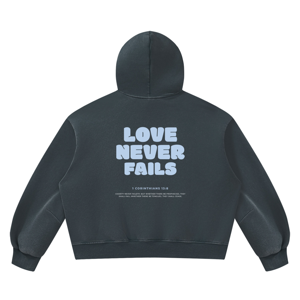 Premium Comfort Hoodie - 1 Cor 13:8