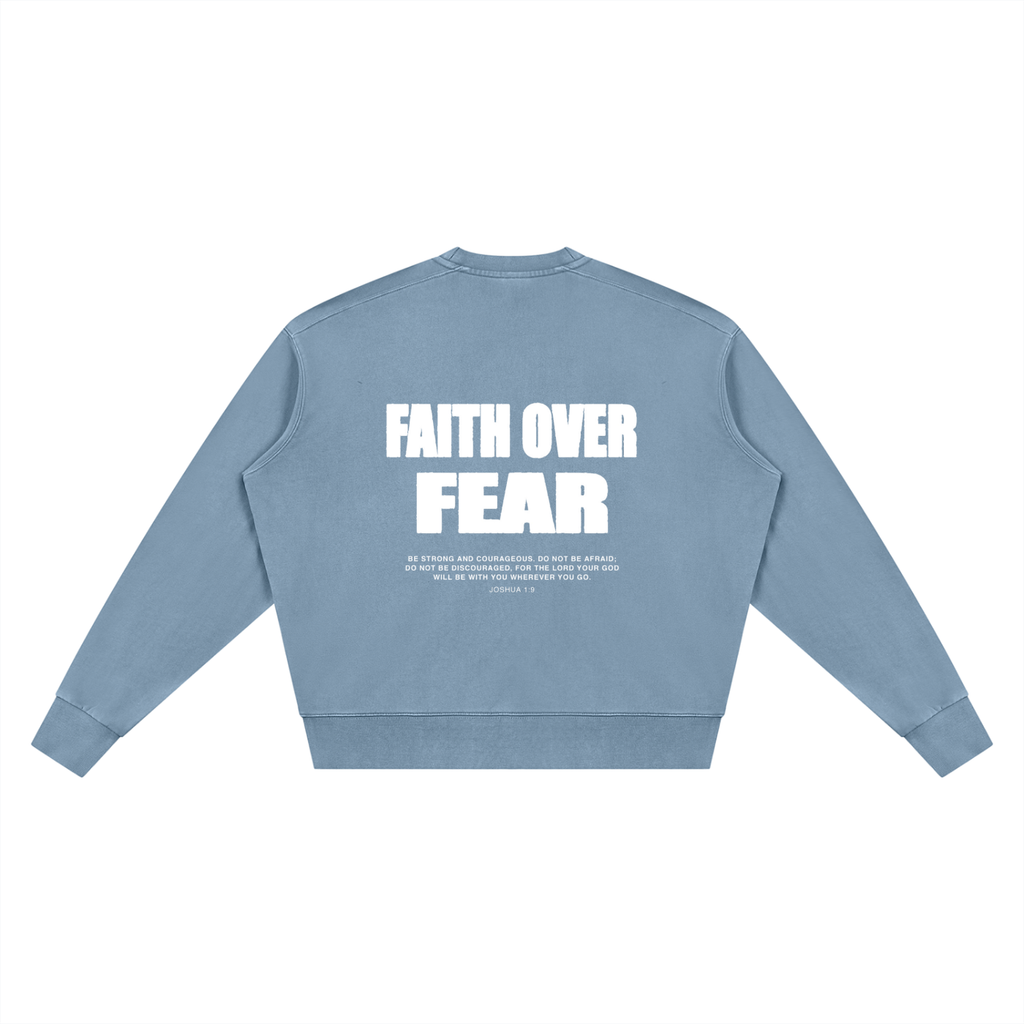 Unisex Vintage Wash Crewneck Sweatshirt - Joshua 1:9