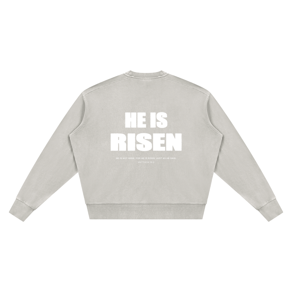 Unisex Vintage Wash Crewneck Sweatshirt - Matthew 28:6