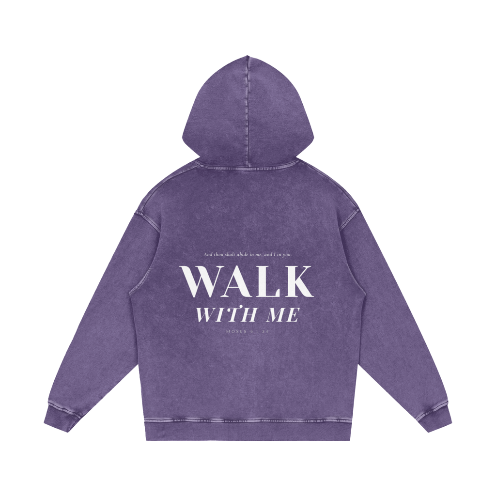 Snow Washed Loose Cotton Hoodie
