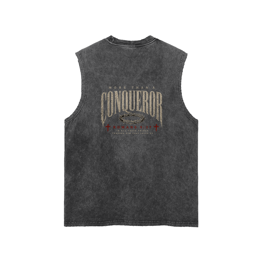 Snow Washed Frayed Hem Tank Top