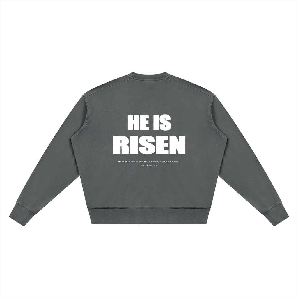 Unisex Vintage Wash Crewneck Sweatshirt - Matthew 28:6