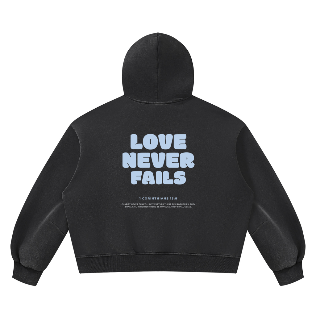Premium Comfort Hoodie - 1 Cor 13:8