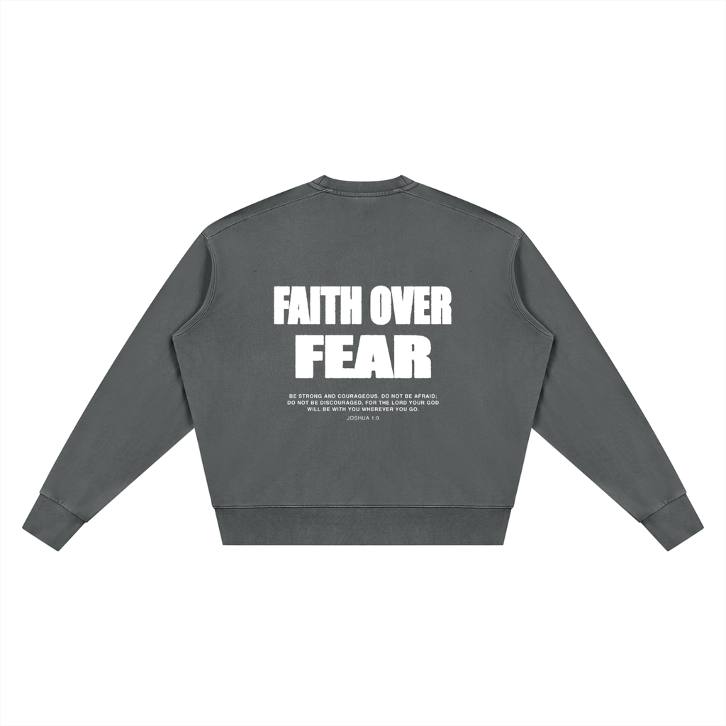 Unisex Vintage Wash Crewneck Sweatshirt - Joshua 1:9