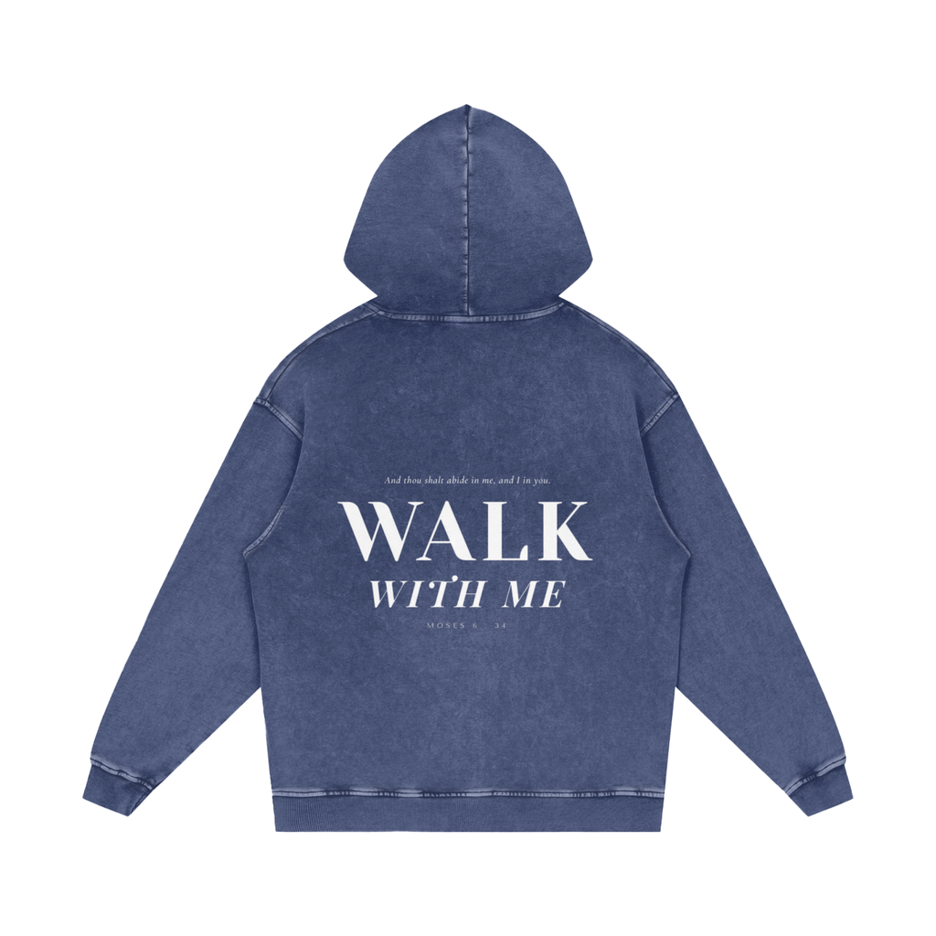 Snow Washed Loose Cotton Hoodie