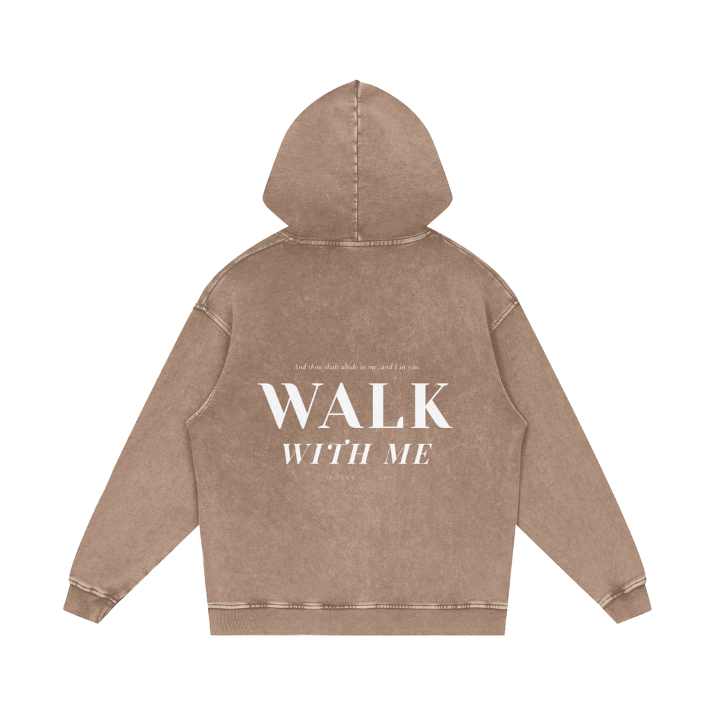Snow Washed Loose Cotton Hoodie