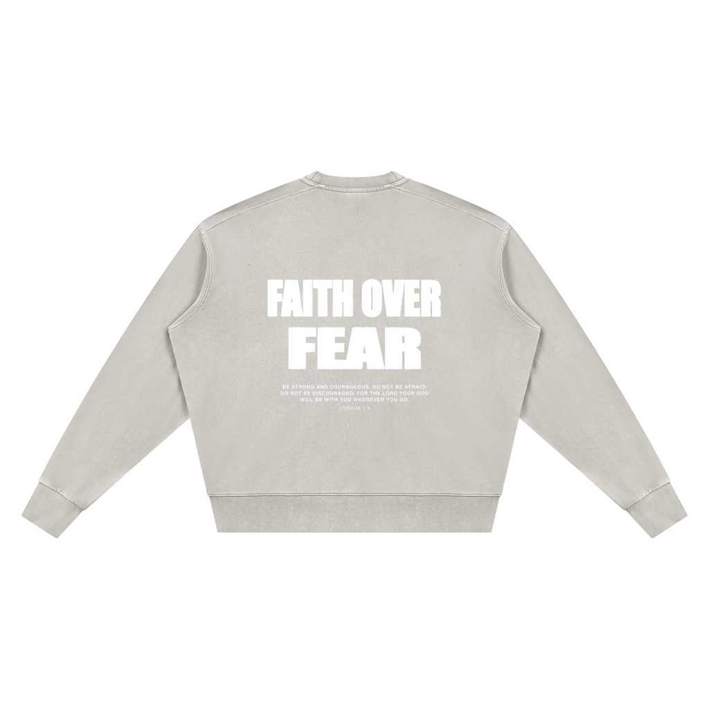 Unisex Vintage Wash Crewneck Sweatshirt - Joshua 1:9
